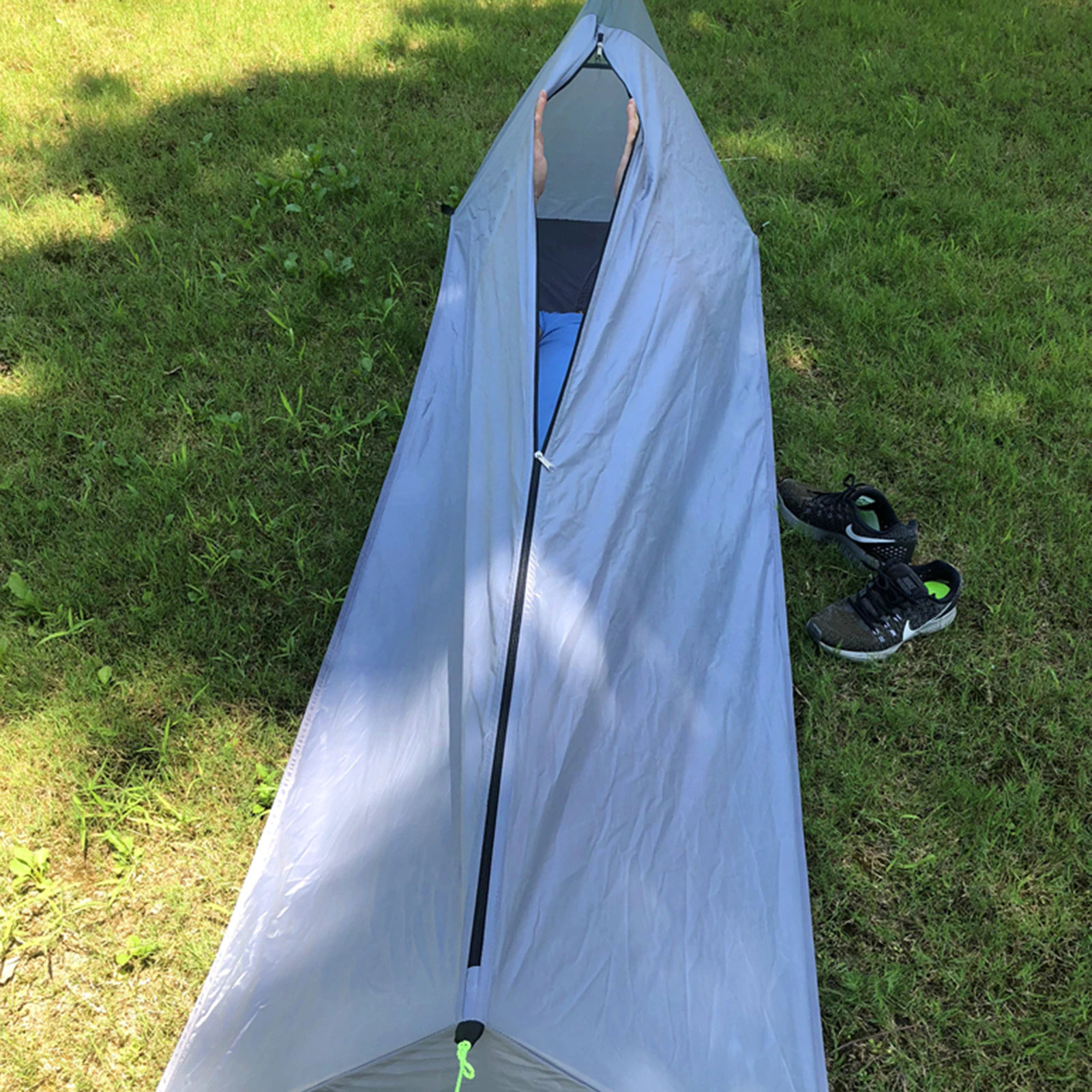 Cheap Goat Tents Tent outdoor 1 Person Ultralight Camping Tent 210D Oxford cloth waterproof Rodless Tent Portable Canopy 220X70X60cm Tents 